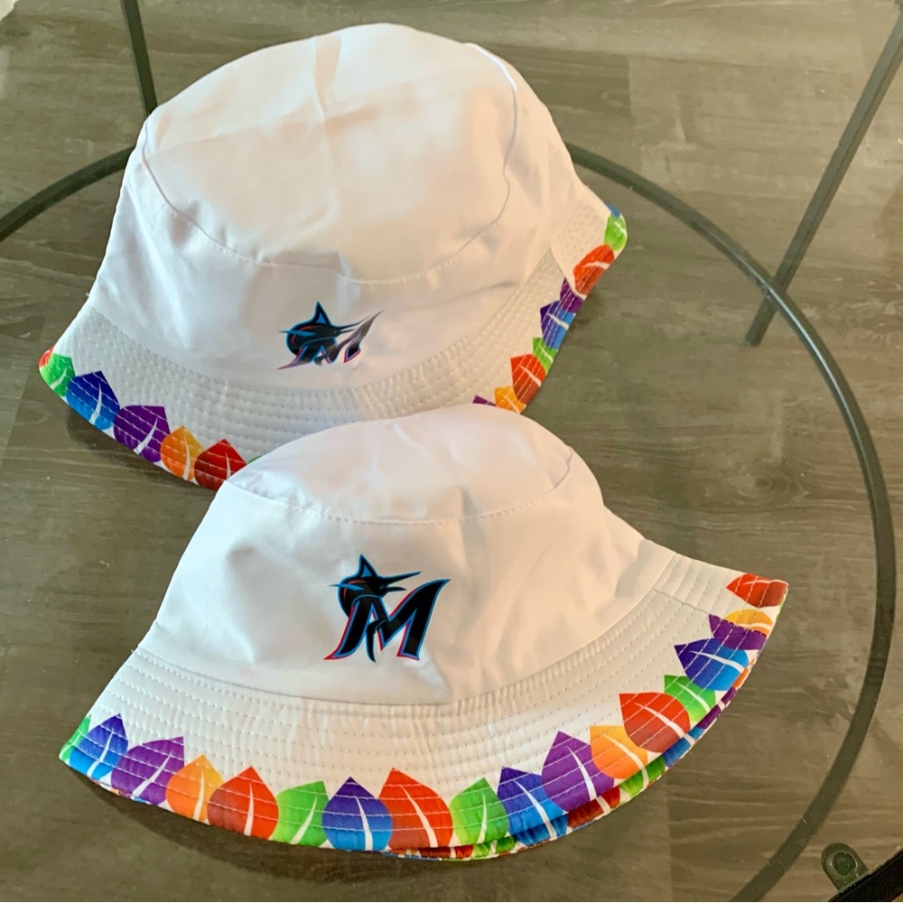 Miami Marlins Bucket Hat with Colorful Brim